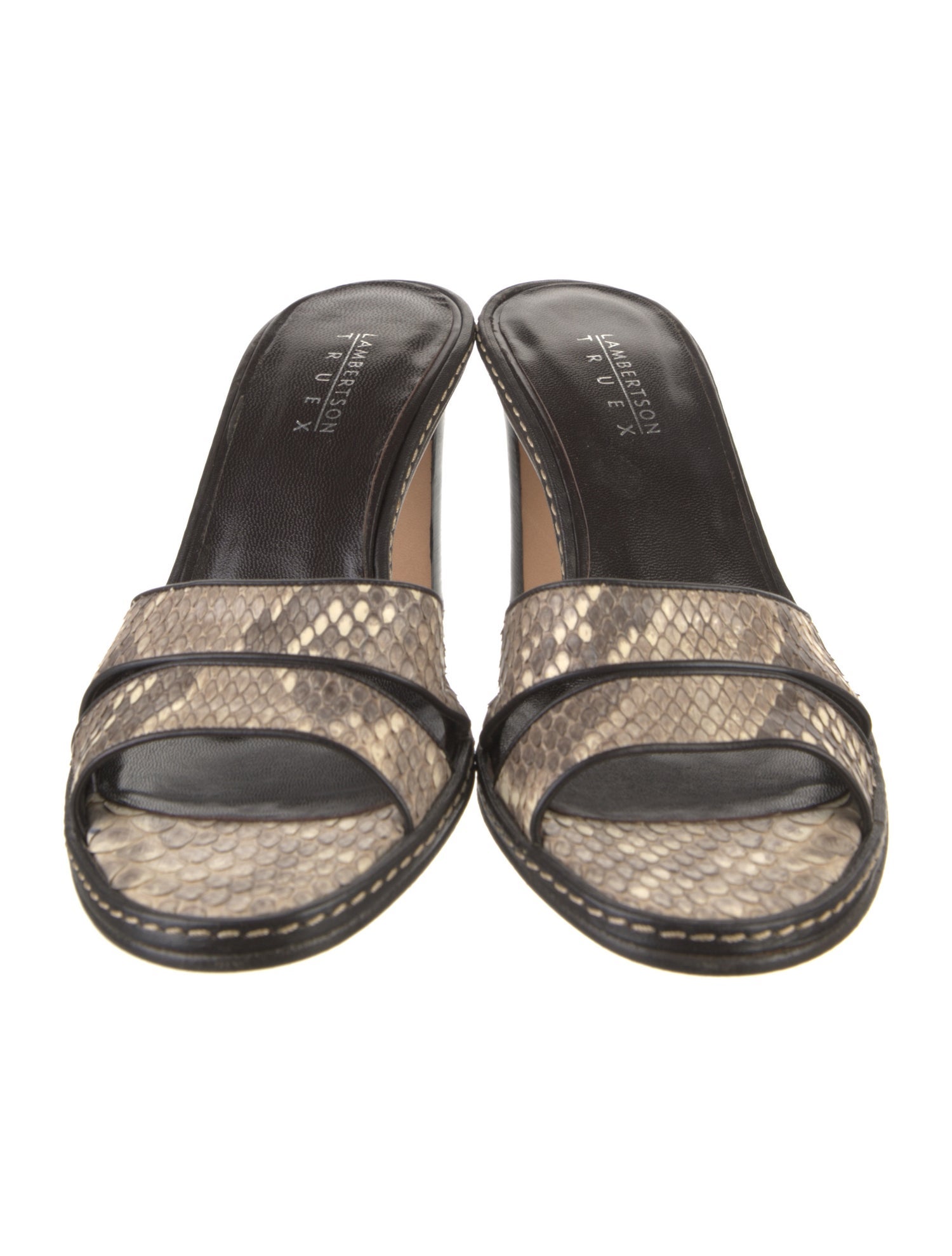 Lambertson Truex Leather Animal Print Slides